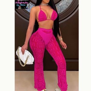 Hot pink 3 pc swim suit